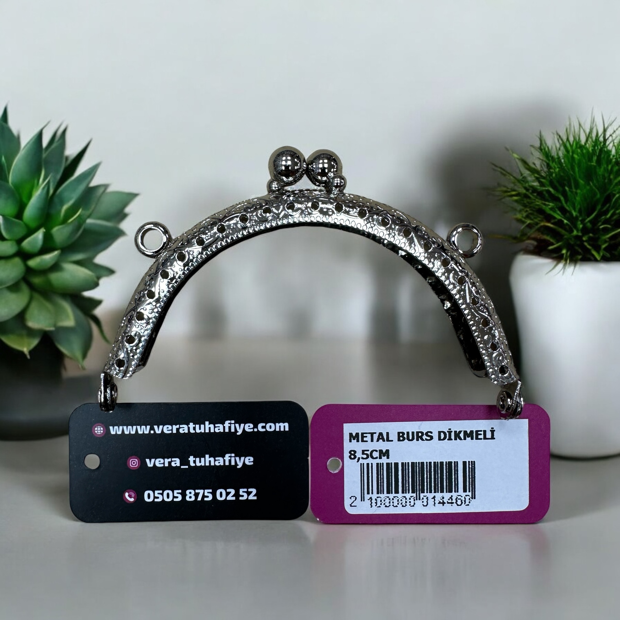 8.5 CM DİKMELİ BURS GÜMÜŞ